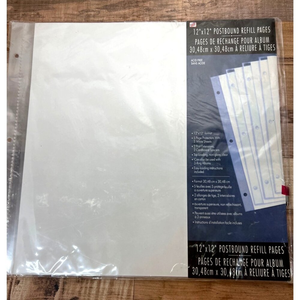Westrim 12x12 Postbound Refill Pages For Albums W Plastic Protectors 26609PE005
